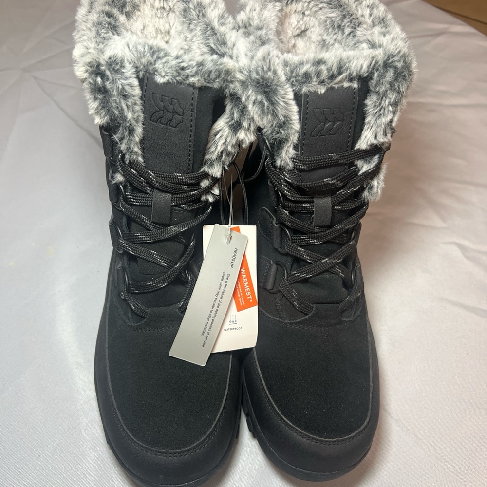 All in Motion Black Winter Boots with Faux Fur